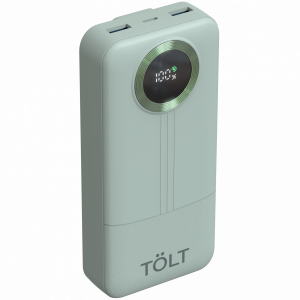 Портативный аккумулятор  TOLT Lit KP228 Green, 20000mAh, 22,5W, fast charging and PD, green, CCC TÖLT KP228 Green