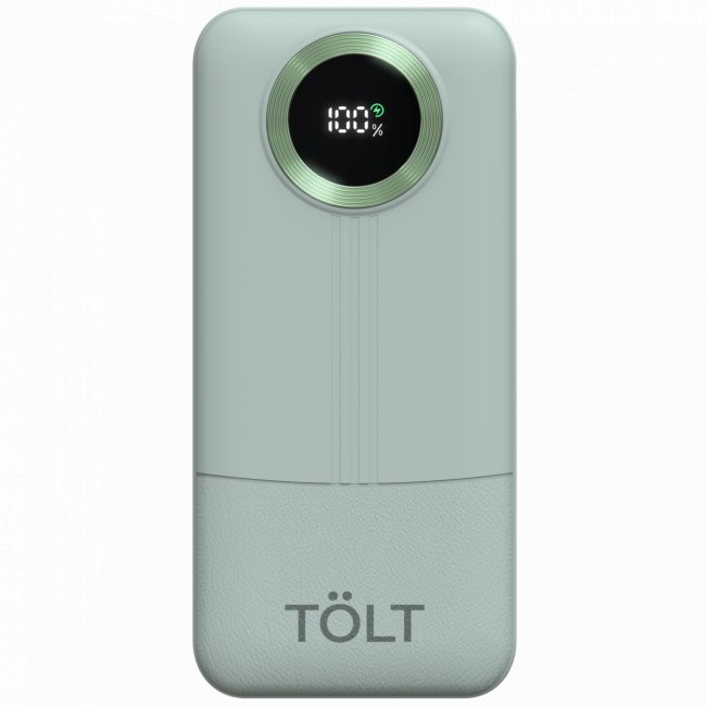 Портативный аккумулятор TOLT Lit KP228 Green, 20000mAh, 22,5W, fast charging and PD, green, CCC TÖLT KP228 Green — для бизнеса и офиса Портативный аккумулятор TOLT Lit KP228 Green, 20000mAh, 22,5W, fast charging and PD, green, CCC TÖLT KP228 Green — для бизнеса и офиса