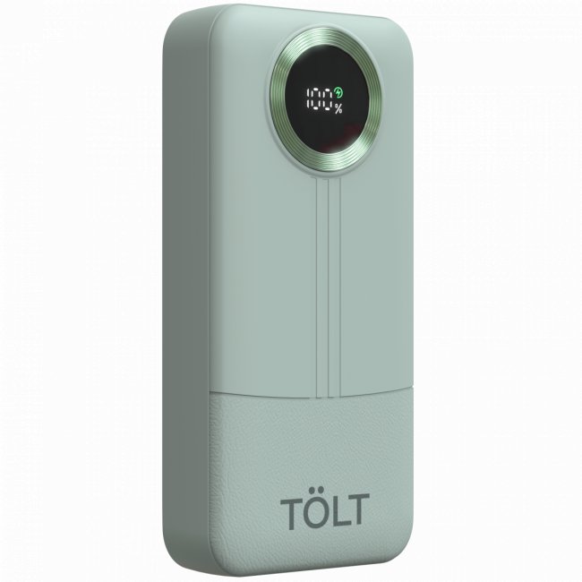 Портативный аккумулятор TOLT Lit KP228 Green, 20000mAh, 22,5W, fast charging and PD, green, CCC TÖLT KP228 Green — для бизнеса и офиса Портативный аккумулятор TOLT Lit KP228 Green, 20000mAh, 22,5W, fast charging and PD, green, CCC TÖLT KP228 Green — для бизнеса и офиса