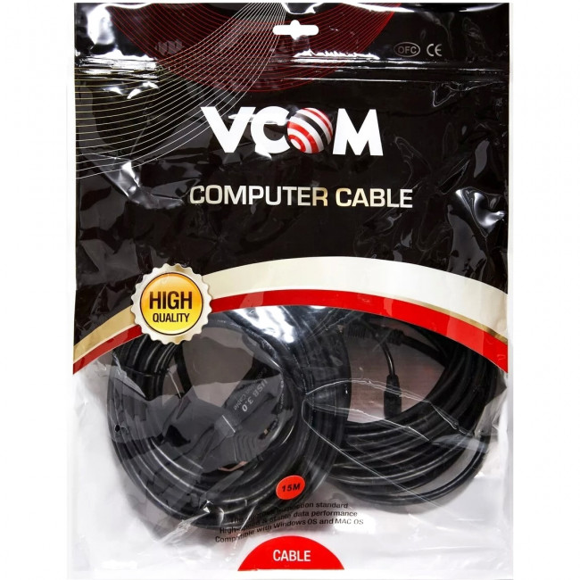 Кабель-адаптер USB3.0-repeater, удлинительный активный <Am-->Af> 15м VCOM <CU827-15M> Кабель VCOM 15 м (CU827-15M)