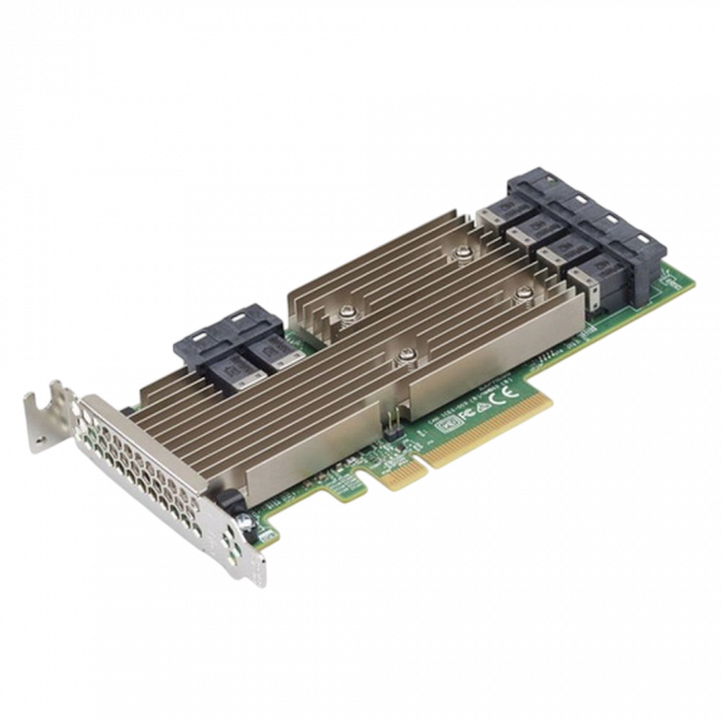 Broadcom HBA-адаптер Broadcom 9305-24i SGL (05-25699-00 / 03-25699-02007) PCIe 3.0 x8 LP, SAS/SATA 12G HBA, 24port(6*int SFF8643), 3224 IOC LSi 05-25699-00 — для бизнеса и офиса