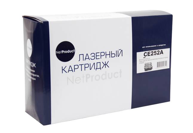 Картридж NetProduct (N-CE252A) для HP CLJ CP3525/CM3530, Восстановленный, Y, 7K — для бизнеса и офиса