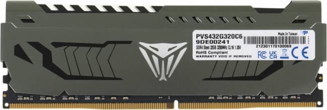 Память DDR4 32Gb 3200MHz Patriot PVS432G320C6 — для бизнеса и офиса Память DDR4 32Gb 3200MHz Patriot PVS432G320C6 — для бизнеса и офиса
