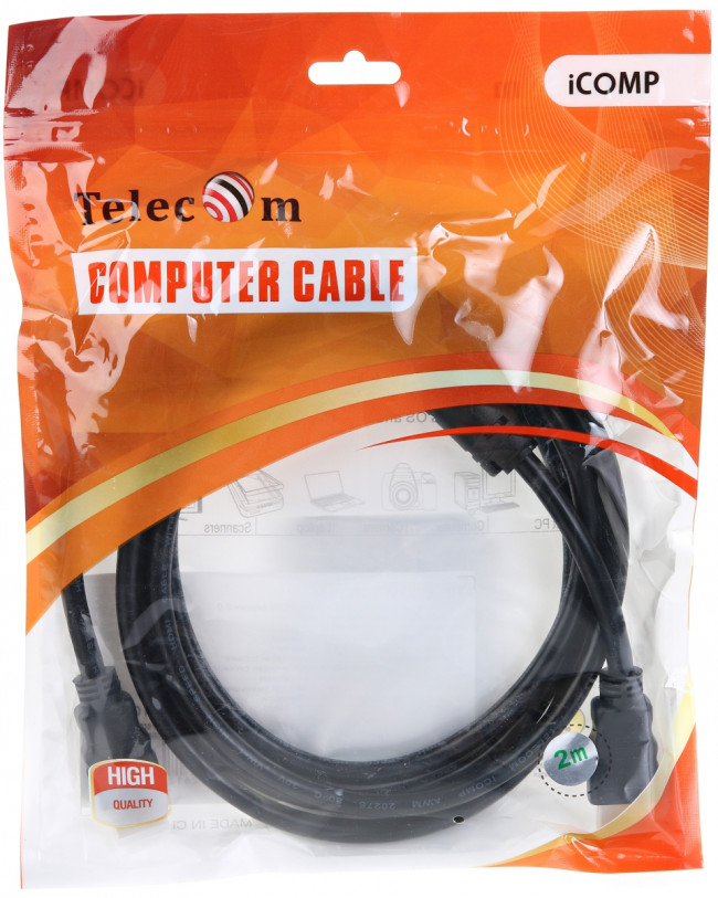 Кабель HDMI-19M --- HDMI-19M ver 2.0+3D/Ethernet,2 фильтра 2m Telecom <TCG200F-2M> Telecom HDMI (m) - HDMI (m) 2м Кабель HDMI-19M --- HDMI-19M ver 2.0+3D/Ethernet,2 фильтра 2m Telecom <TCG200F-2M> Telecom HDMI (m) - HDMI (m) 2м