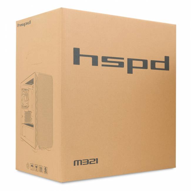 Корпус без блока питания HSPD M520-TGBK-ARGB — для бизнеса и офиса
