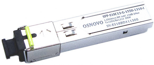 Трансивер OSNOVO SFP-S1SC13-G-1550-1310-I — для бизнеса и офиса Трансивер OSNOVO SFP-S1SC13-G-1550-1310-I — для бизнеса и офиса
