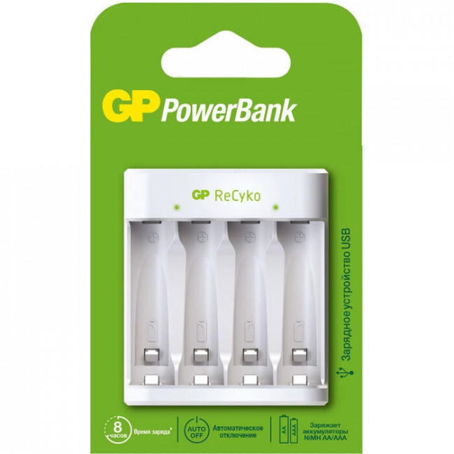 Зарядное устройство Е411 для АА и ААА аккумуляторов GP PowerBank E411 (4891199210440) — для бизнеса и офиса Зарядное устройство Е411 для АА и ААА аккумуляторов GP PowerBank E411 (4891199210440) — для бизнеса и офиса
