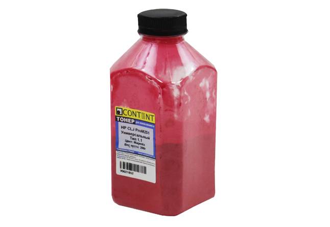 Тонер Content Универсальный для HP CLJ ProM251, Тип 1.1, M, 200 г, банка — для бизнеса и офиса