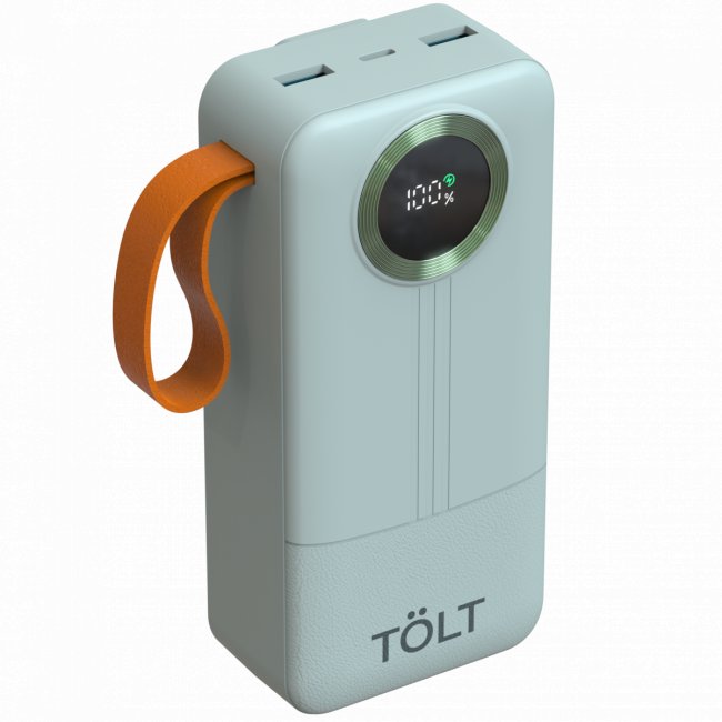 Портативный аккумулятор TOLT Lit KP328 Green, 30000mAh, 22,5W, fast charging and PD, green, CCC TÖLT KP328 Green — для бизнеса и офиса Портативный аккумулятор TOLT Lit KP328 Green, 30000mAh, 22,5W, fast charging and PD, green, CCC TÖLT KP328 Green — для бизнеса и офиса