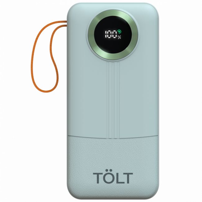 Портативный аккумулятор TOLT Lit KP328 Green, 30000mAh, 22,5W, fast charging and PD, green, CCC TÖLT KP328 Green — для бизнеса и офиса
