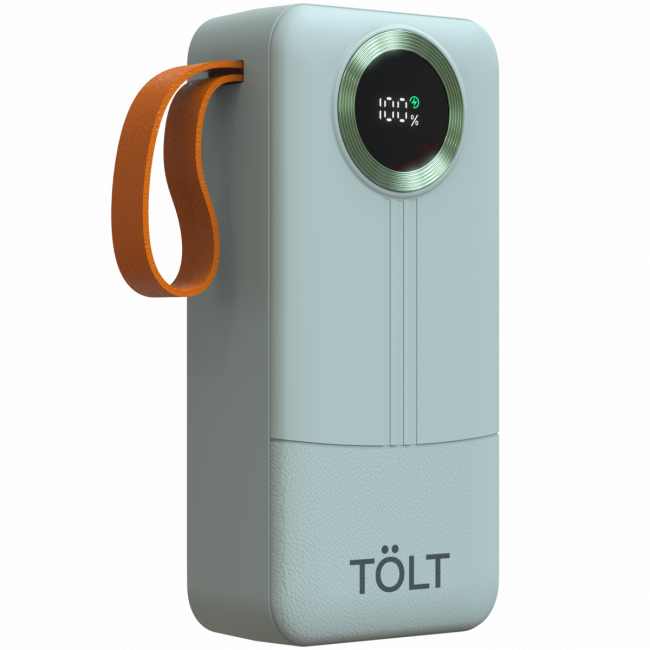Портативный аккумулятор TOLT Lit KP328 Green, 30000mAh, 22,5W, fast charging and PD, green, CCC TÖLT KP328 Green — для бизнеса и офиса