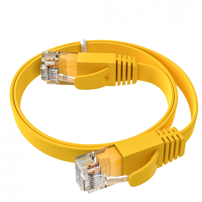 GCR Патч-корд PROF плоский прямой 2.0m, UTP медь кат.6, желтый, 30 AWG, ethernet high speed 10 Гбит/с, RJ45, T568B, GCR-52827 Greenconnect RJ45(m) - RJ45(m) Cat. 7 F/FTP LSZH 2м — для бизнеса и офиса GCR Патч-корд PROF плоский прямой 2.0m, UTP медь кат.6, желтый, 30 AWG, ethernet high speed 10 Гбит/с, RJ45, T568B, GCR-52827 Greenconnect RJ45(m) - RJ45(m) Cat. 7 F/FTP LSZH 2м — для бизнеса и офиса