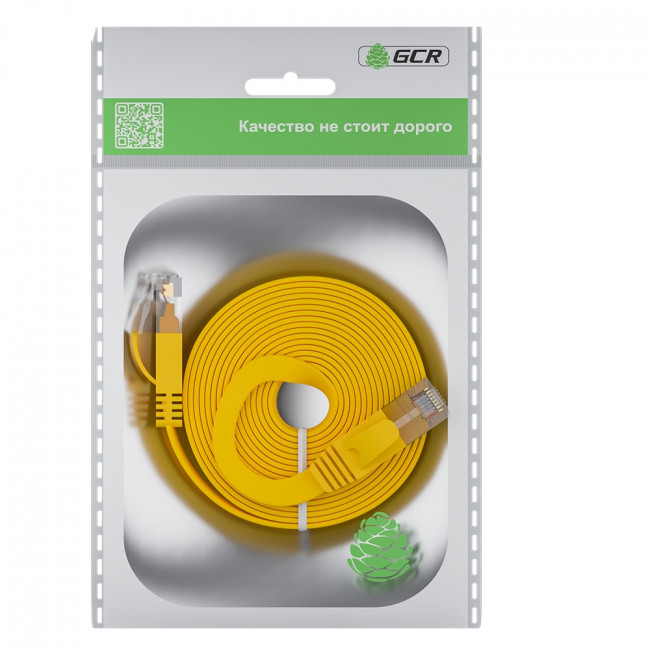 GCR Патч-корд PROF плоский прямой 2.0m, UTP медь кат.6, желтый, 30 AWG, ethernet high speed 10 Гбит/с, RJ45, T568B, GCR-52827 Greenconnect RJ45(m) - RJ45(m) Cat. 7 F/FTP LSZH 2м — для бизнеса и офиса GCR Патч-корд PROF плоский прямой 2.0m, UTP медь кат.6, желтый, 30 AWG, ethernet high speed 10 Гбит/с, RJ45, T568B, GCR-52827 Greenconnect RJ45(m) - RJ45(m) Cat. 7 F/FTP LSZH 2м — для бизнеса и офиса