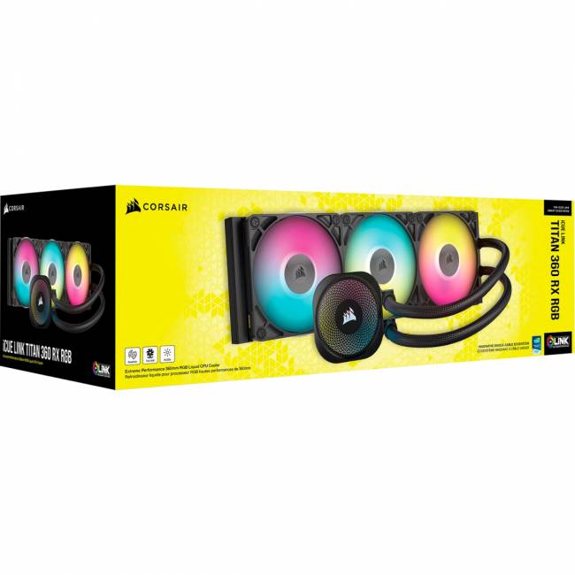 Система жидкостного охлаждения Corsair iCUE LINK TITAN 360 RX RGB Black — для бизнеса и офиса