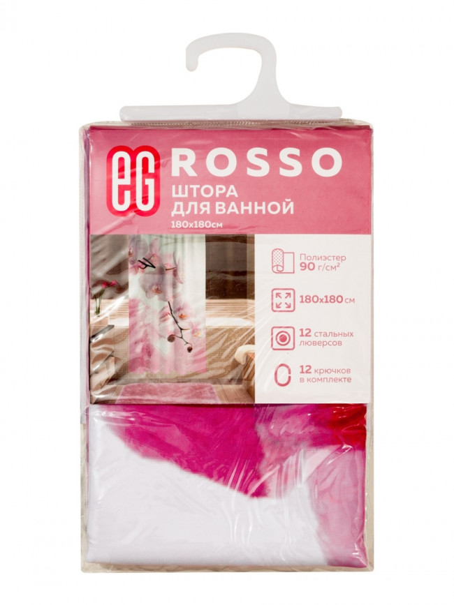 Штора для ванной Штора для ванной Rosso, 180x180 см