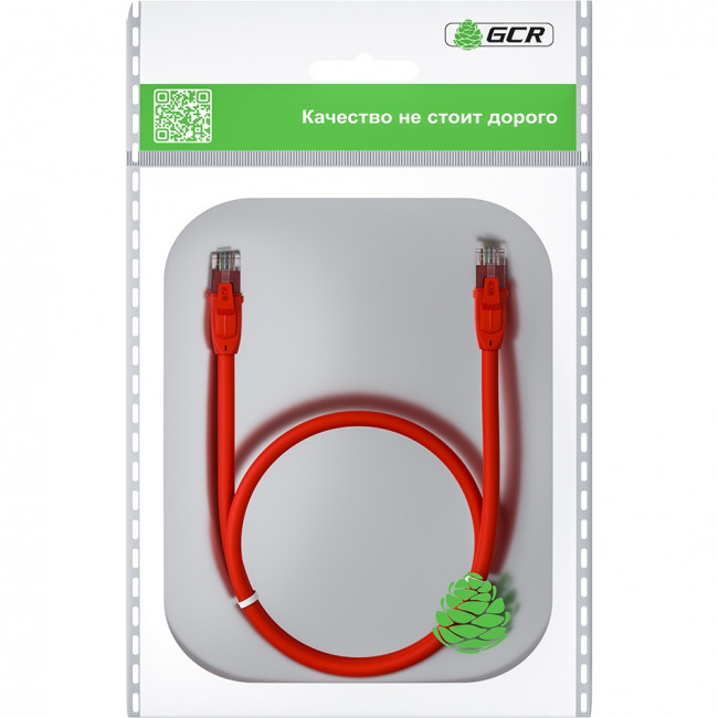 GCR Патч-корд прямой 0.75m UTP кат.6, красный, 24 AWG, ethernet high speed, RJ45, T568B, GCR-52543 Greenconnect GCR-52705