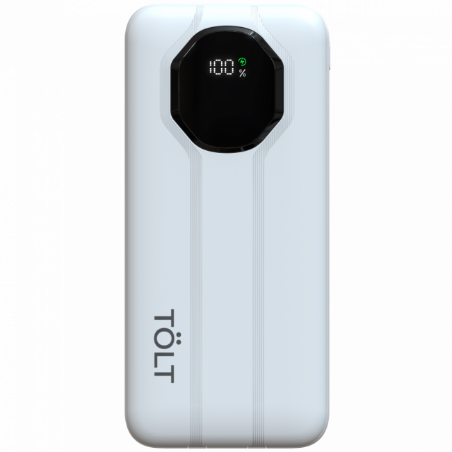 Портативный аккумулятор TOLT Lit KP226 White, 20000mAh, 22,5W, fast charging and PD, white, CCC TÖLT KP226 White — для бизнеса и офиса