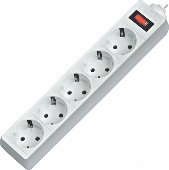 Сетевой фильтр Defender ES 1.8 1,8 м, белый, 5 розеток Defender ES 1.8 (1.8 м, 5 розеток)