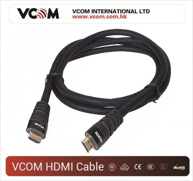 Кабель HDMI 19M/M ver. 2.0 черные коннекторы, 3m VCOM <CG526S-B-3M> Blister VCOM HDMI (m) - HDMI (m) 3м