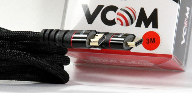 Кабель HDMI 19M/M ver. 2.0 черные коннекторы, 3m VCOM <CG526S-B-3M> Blister VCOM HDMI (m) - HDMI (m) 3м