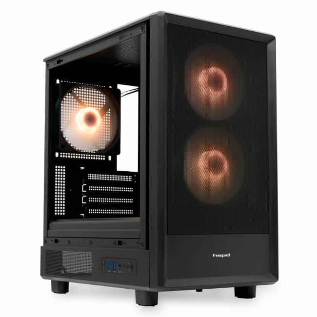 Корпус без блока питания HSPD  M310-TGBK-ARGB — для бизнеса и офиса