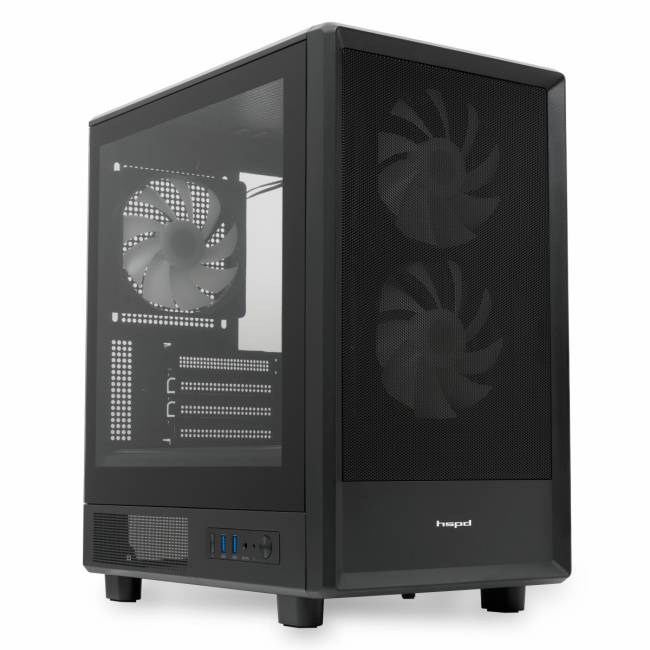 Корпус без блока питания HSPD  M310-TGBK-ARGB — для бизнеса и офиса