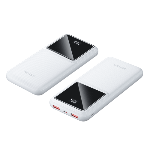 Power Bank Vention 10000mAh(M/C-A/A)22.5W Белый с LED Дисплеем Vention FHKW0 — для бизнеса и офиса