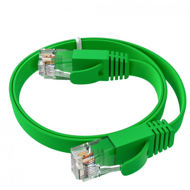 GCR Патч-корд PROF плоский прямой 2.0m, UTP медь кат.6, зеленый, 30 AWG, ethernet high speed 10 Гбит/с, RJ45, T568B, GCR-52840 Greenconnect RJ45(m) - RJ45(m) Cat. 7 U/UTP PVC 2м GCR Патч-корд PROF плоский прямой 2.0m, UTP медь кат.6, зеленый, 30 AWG, ethernet high speed 10 Гбит/с, RJ45, T568B, GCR-52840 Greenconnect RJ45(m) - RJ45(m) Cat. 7 U/UTP PVC 2м