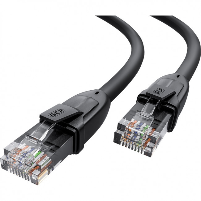 GCR Патч-корд прямой 7.5m UTP кат.6, черный, 24 AWG, ethernet high speed, RJ45, T568B, GCR-52535 Greenconnect GCR-52535 — для бизнеса и офиса