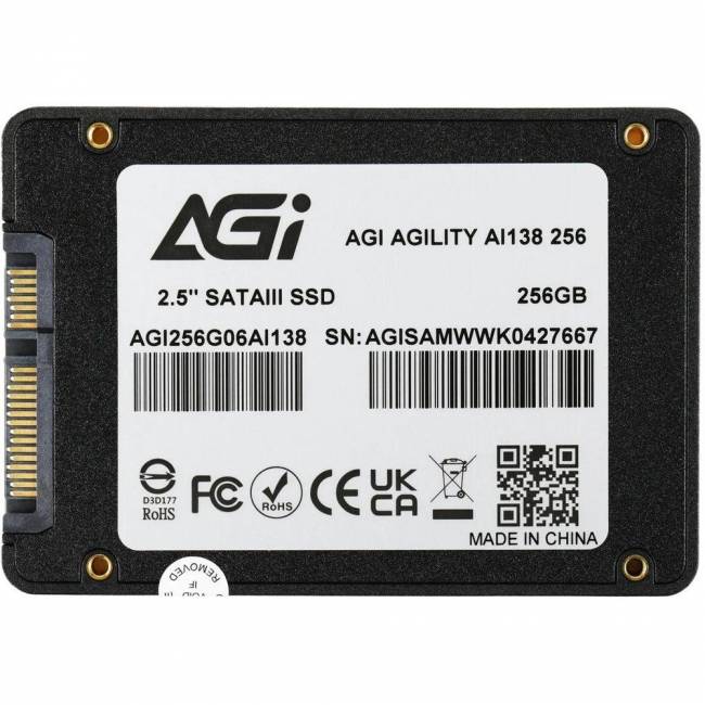 Твердотельный накопитель AGI TECHNOLOGY CO., LTD AGI256G06AI138-CB — для бизнеса и офиса