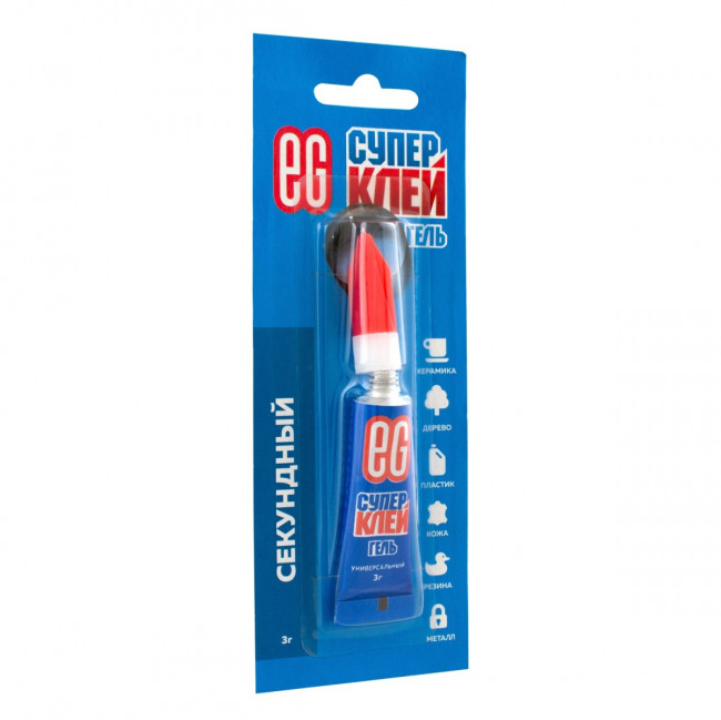 Секундный клей-гель Еврогарант 3г, блистер Секундный клей-гель Еврогарант 3г, блистер