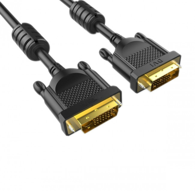 Кабель DVI (24+1) M/M  1.5m, 2 фильтра Aopen/Qust <ACG442GD-1.5M> VCOM DVI-D (m) - DVI-D (m) 1.5м — для бизнеса и офиса