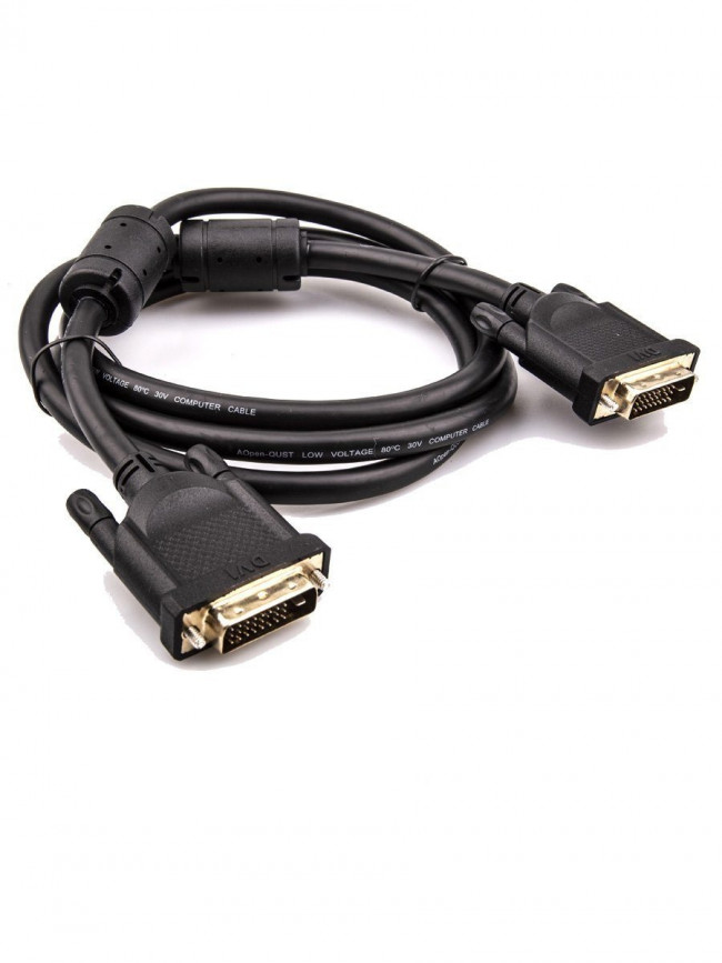 Кабель DVI (24+1) M/M  1.5m, 2 фильтра Aopen/Qust <ACG442GD-1.5M> VCOM DVI-D (m) - DVI-D (m) 1.5м — для бизнеса и офиса