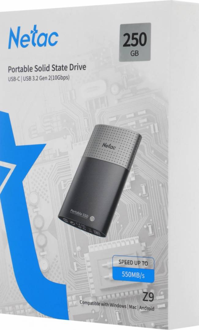 Накопитель SSD Netac NT01Z9-250G-32BK — для бизнеса и офиса Накопитель SSD Netac NT01Z9-250G-32BK — для бизнеса и офиса