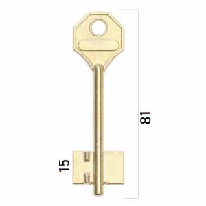 Заготовка дверного ключа Симеко-1 SIM1D 81*23*15,5 мм