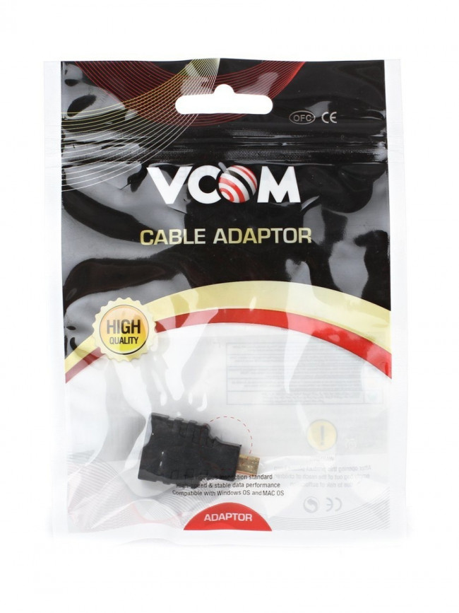 Переходник HDMI-19F <--> Micro-HDMI-19M, VCOM <CA325> VCOM HDMI (f) - micro-HDMI (m)