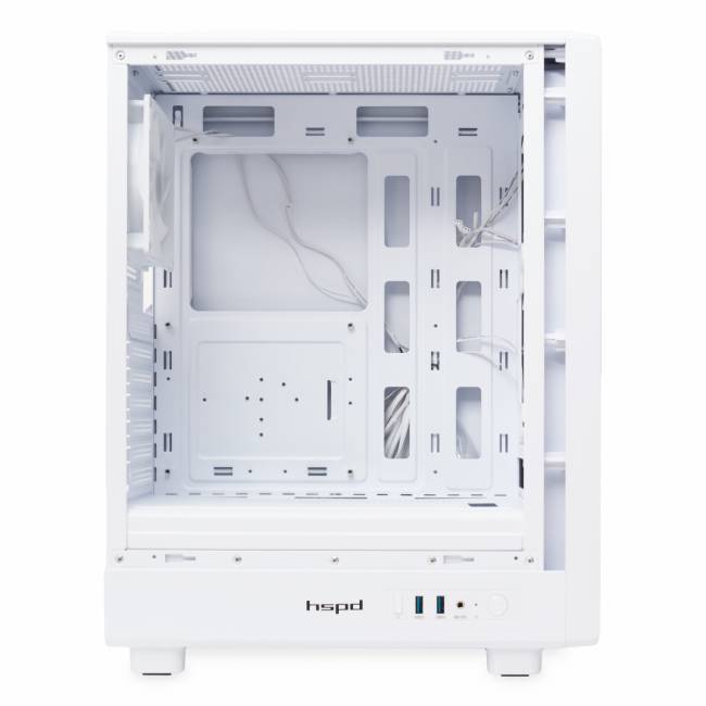 Корпус без блока питания HSPD M510-TGWH-ARGB — для бизнеса и офиса