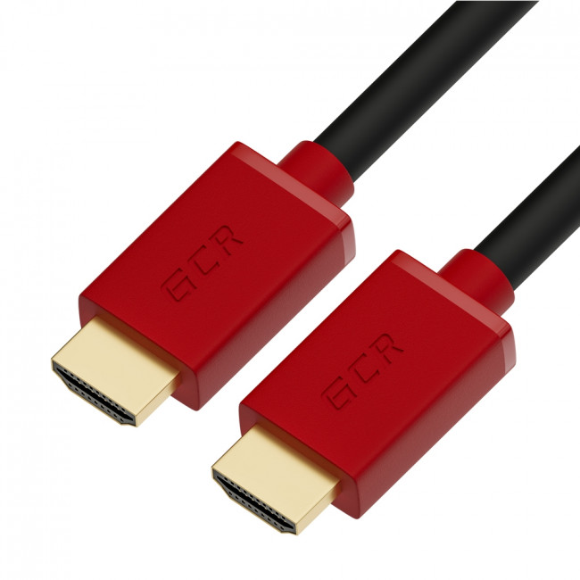 GCR Кабель 2.0m HDMI версия 2.0, HDR 4:2:2, Ultra HD, 4K 60 fps 60Hz/5K*30Hz, 3D, AUDIO, 18.0 Гбит/с, 28/28 AWG, OD7.3mm, тройной экран, черный, красные коннекторы, GCR-HM451-2.0m Greenconnect HDMI 2.0 - HDMI 2.0 2м красный — для бизнеса и офиса