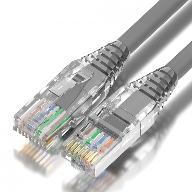 GCR Патч-корд 0.15m LSZH UTP кат.5e, серый, коннектор ABS, 24 AWG, ethernet high speed 1 Гбит/с, RJ45, T568B, GCR-52937 Greenconnect RJ45(m) - RJ45(m) Cat. 5e UTP  01.5м серый — для бизнеса и офиса