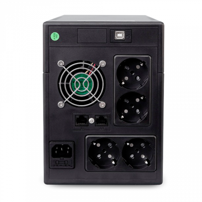 ИБП POWERMAN Smart Sine 2000, LCD, линейно-интерактивный, 2000ВА, 1400Вт,  4 евророзетки с резервным питанием, USB, батарея 12В 9Ач 2 шт., 380мм х 158мм х 198мм, 12.7 кг. UPS Powerman Smart Sine