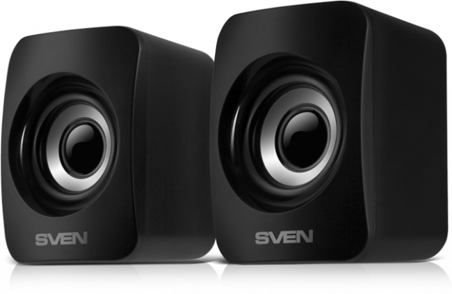 SVEN 130, чёрный, USB, акустическая система 2.0,  мощность 2x3 Вт(RMS) Sven 130 — для бизнеса и офиса