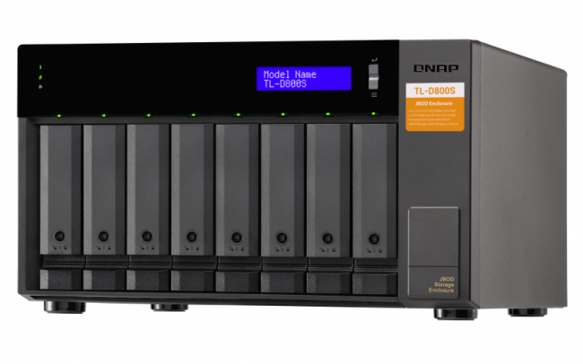 Полка расширения сетевого хранилища без дисков QNAP TL-D800S — для бизнеса и офиса Полка расширения сетевого хранилища без дисков QNAP TL-D800S — для бизнеса и офиса