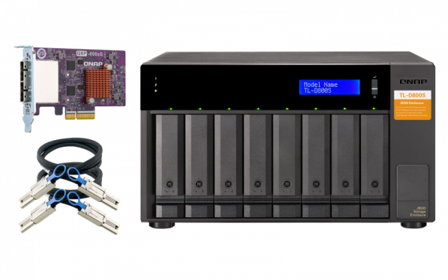 Полка расширения сетевого хранилища без дисков QNAP TL-D800S — для бизнеса и офиса Полка расширения сетевого хранилища без дисков QNAP TL-D800S — для бизнеса и офиса