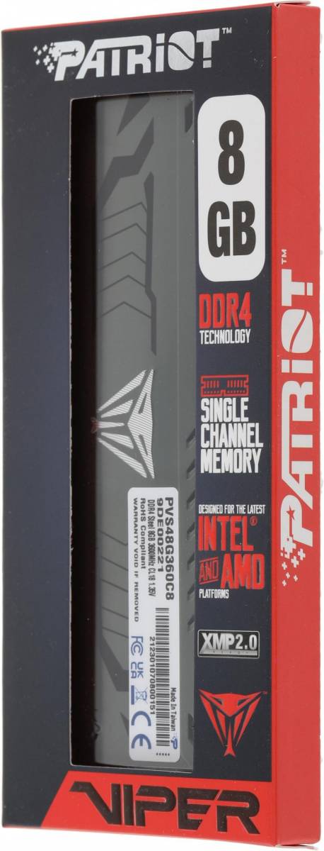 Память DDR4 8Gb 3600MHz Patriot PVS48G360C8 — для бизнеса и офиса