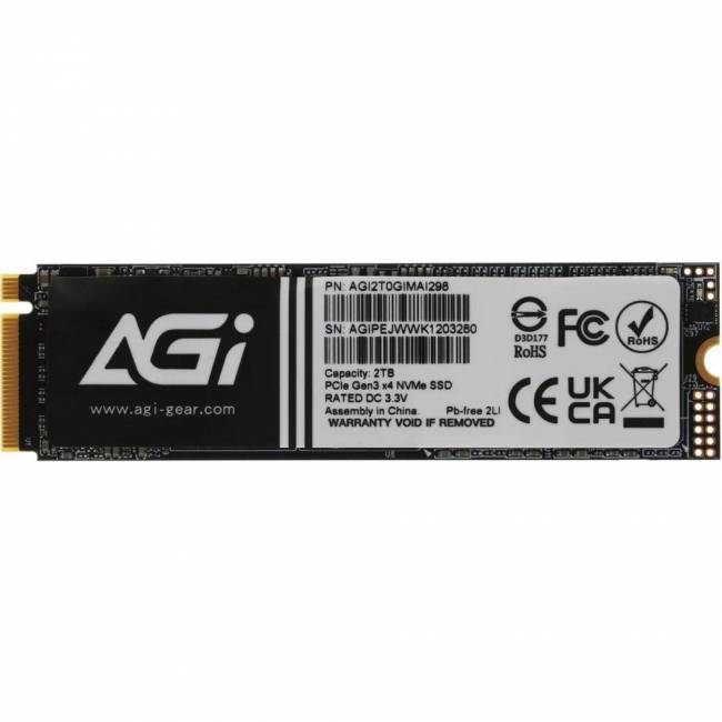 Твердотельный накопитель AGI TECHNOLOGY CO., LTD AGI2T0GIMAI298-CB — для бизнеса и офиса