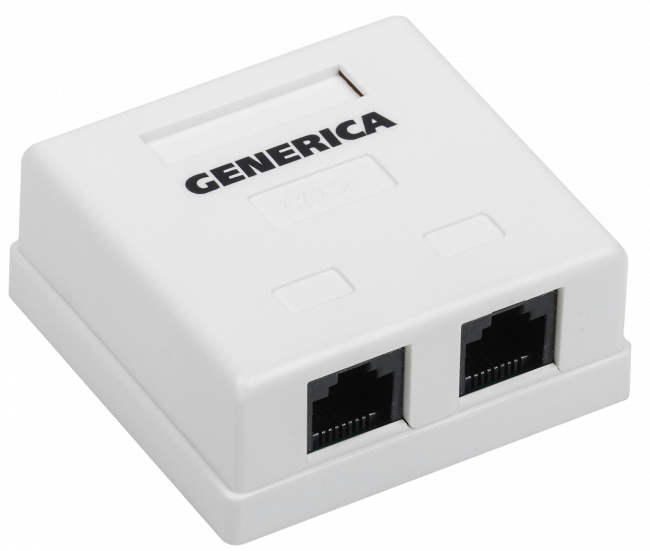 Настенная информационная розетка RJ45 8P8C, кат.5Е UTP, 2-порта, белая ITK CS2-1C5EU-22 — для бизнеса и офиса