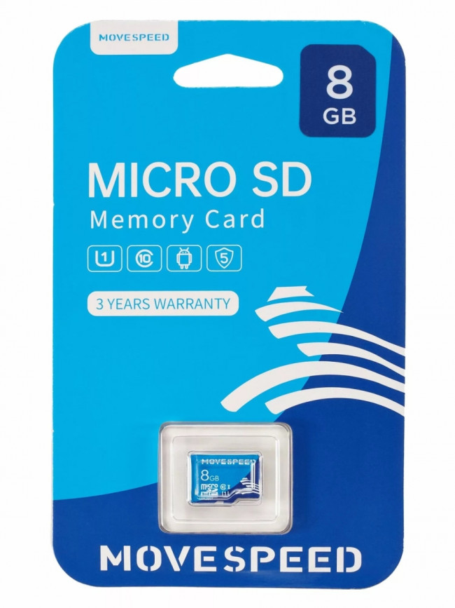 MicroSD 8GB Move Speed FT100 Class 10 без адаптера Move Speed YSTFT100-8GU1 — для бизнеса и офиса