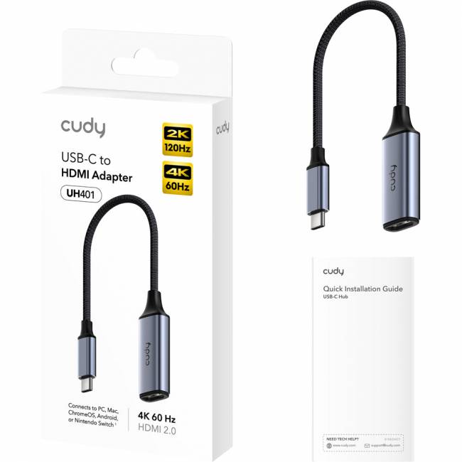 Адаптер USB-C — HDMI Cudy UH401 — для бизнеса и офиса