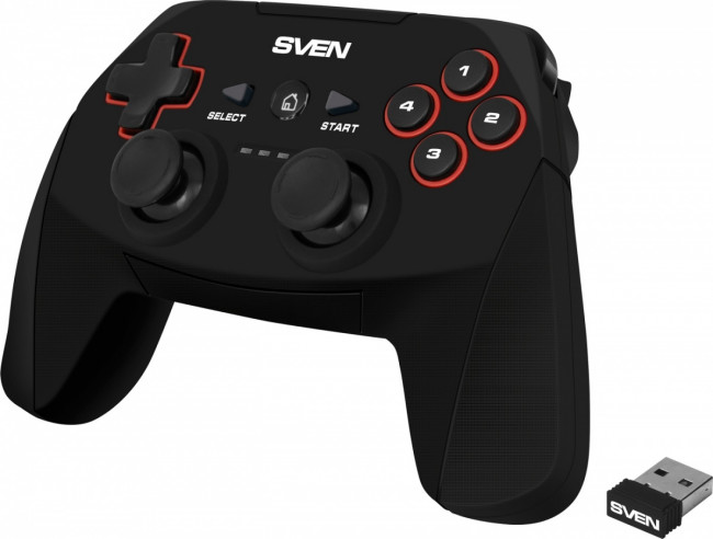 Беспроводной геймпад SVEN GC-2040 (11 кл. 2 мини-джойстика, D-pad, Soft Touch, PC/PS3/Xinput) Sven GC-2040 — для бизнеса и офиса