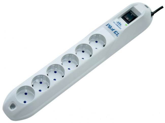Сетевой фильтр Pilot GL 6 розеток (5 евро + 1 без заземления) 5 м ZIS Pilot GL (5 м, 6 розеток) — для бизнеса и офиса